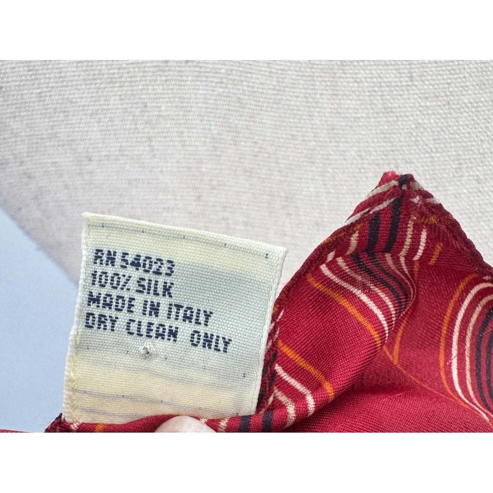 Gap Silk Square Scarf Neck Wrap Small Striped Geometric Heritage 19.5x20 Italy